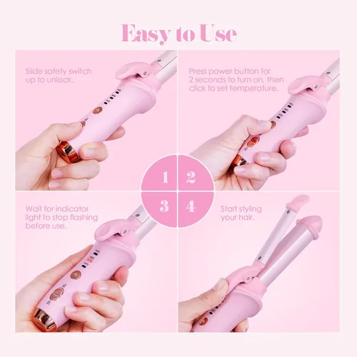 Miniatura 7 de Bestauty Rizador inalámbrico pequeño de 1 pulgada, mini plancha de doble propósito, alisador de pelo y rizador 2 en 1, rizador de pelo inalámbrico