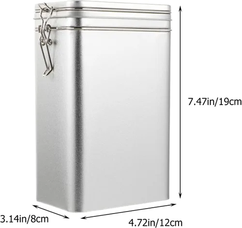 Miniatura 8 de Cubo de almacenamiento de café cuadrado de hojalata con tapa, recipiente hermético para alimentos para despensa de cocina, contenedor de metal