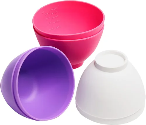 Miniatura 11 de 6 cuencos de silicona para mezclar (4.9 x 3.3 pulgadas, 0.49 cuartos de galón) para máscara facial, chocolate derretido y cuenco de aperitivos