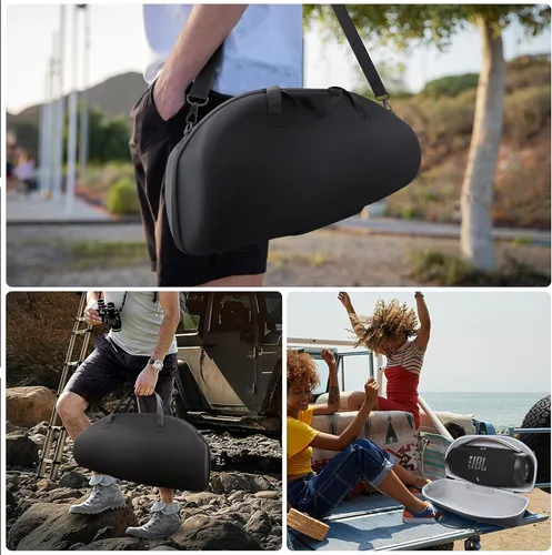 Miniatura 8 de co2CREA Estuche de viaje rígido de repuesto para Boombox 3 Boombox 2 Altavoz Bluetooth portátil impermeable (negro + funda gris interior)