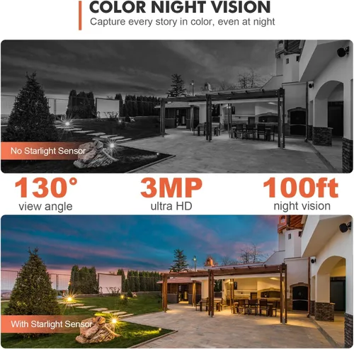 Miniatura 6 de Dzees Cámaras de seguridad PTZ de 360° inalámbricas WiFi para exteriores, cámara de seguridad para el hogar con batería 2K para interiores, foco