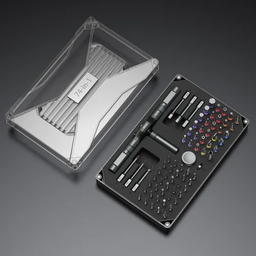 Miniatura 2 de Juego de destornilladores de trinquete mejorados 74 en 1, juego de destornilladores magnéticos con kit de herramientas de reparación de precisión