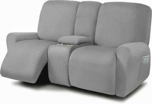 Miniatura 27 de ULTICOR Fundas para Sofá Reclinable de 8 Piezas, Fundas Elásticas de Hilo Teñido para Sofá Reclinable de 3 Cojines, Fundas Deslizables para Sofá