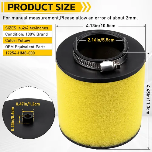 Miniatura 3 de TRX 250 Filtro de Aire de Reemplazo para Honda Recon 250 TRX250 TRX250TE TRX250TM ATV Sportrax 250 TRX250EX TRX250X RECON 250 17254-HM8-000