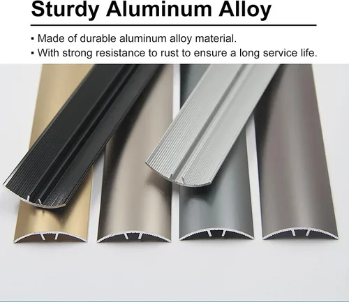 Miniatura 4 de Tira de umbral de transición, tira de transición de aluminio duradera, tira de umbral ligera para puertas de baño y cocina, decoración de borde