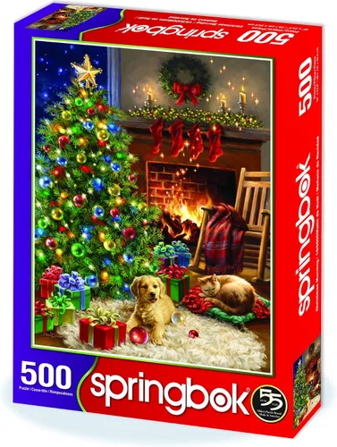 Miniatura 2 de Springbok Rompecabezas de 500 piezas por la mañana de Navidad, esta escena clásica de una acogedora mañana de Navidad bajo el árbol es colorida