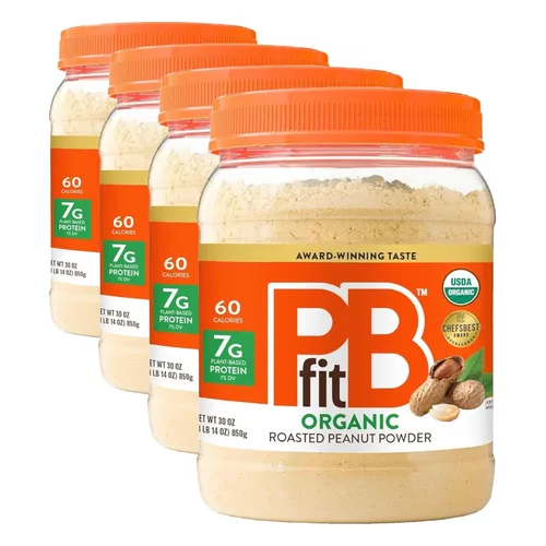 Miniatura 10 de PBfit Polvo de mantequilla de maní orgánico de 8 onzas, maní en polvo para untar de maní prensado asado real, 7 g de proteína 7% DV, sin gluten, 60