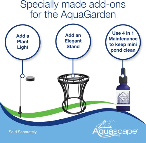 Miniatura 4 de Aquascape AquaGarden Kit de Estanque Acuático en Contenedor – Estanque Mini para Interior y Exterior con Cascada, Bomba y Filtro para Hogar y Patio