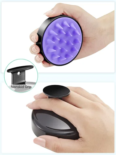Miniatura 2 de Cepillo de masaje para cuero cabelludo Heeta, cepillo de silicona para aplicar champú, negro, Negro 01-Negro