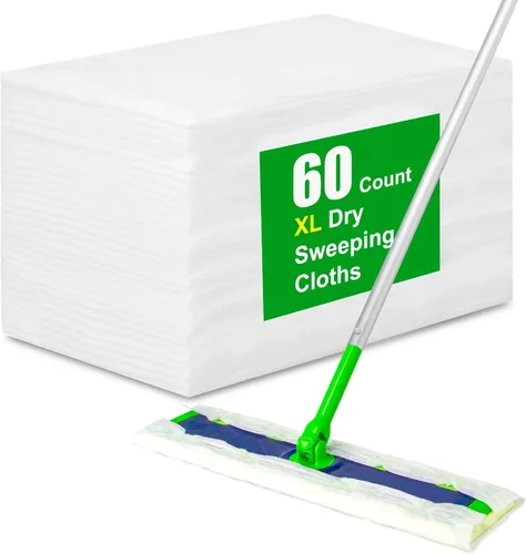 Paquete de 60 paños de barrido en seco para Swiffer Sweeper XL de repuesto, almohadillas desechables que absorben el polvo, no lavables y sin