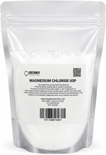 Greenway Biotech, Inc. Suplemento USP de cloruro de magnesio orgánico 100% comestible Cloruro de Magnesio Comestible Powder (grado farmacéutico) |