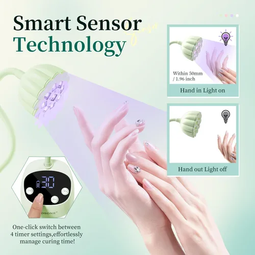 Miniatura 5 de JODSONE Lámpara de uñas UV de curado rápido, lámpara de cuello de cisne portátil y flexible con diseño ajustable de 360°, secadora LED recargable