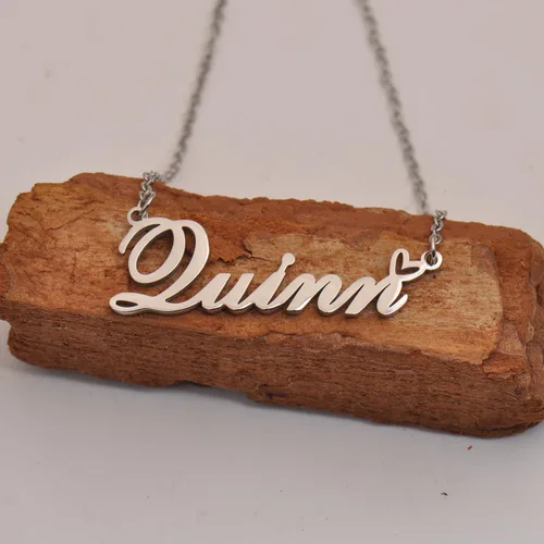 Miniatura 4 de Aoloshow Collar personalizado con nombre de corazón dorado personalizado con cualquier nombre, joyería de acero inoxidable para graduación de mujer