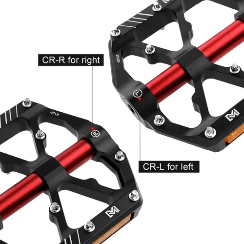 Miniatura 6 de MZYRH Pedales de plataforma para bicicleta de montaña con 3 rodamientos, aleación plana de 9/16 pulgadas, pedales antideslizantes para bicicleta