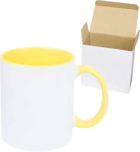 Miniatura 9 de Taza de café de cerámica de 11.0 onzas para sublimación, embalada en caja blanca 12 colores mezclados