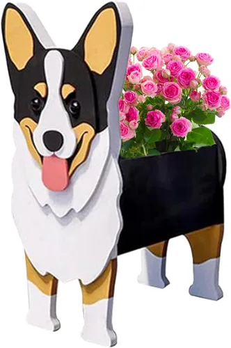 Miniatura 38 de Macetero de flores para perros, regalos para mujeres, bonitas macetas de PVC para perros, macetas para interiores y exteriores, maceta de jardín