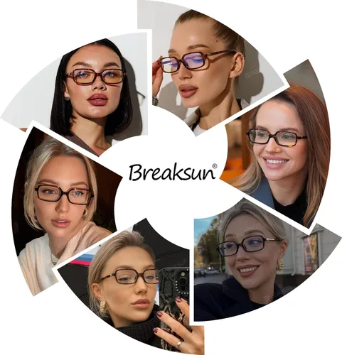 Miniatura 3 de Breaksun Gafas Retro Rectangulares para Mujeres y Hombres, Gafas Pequeñas Cuadradas con Bloqueo de Luz Azul, Anteojos Vintage