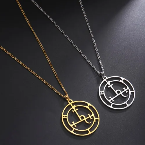 Miniatura 5 de EUEAVAN Sigil of Lilith Collar para mujeres y hombres Hécate gótico Lilith Diosa Sigil colgante Lucifer Signo mitología pagana joyería regalo