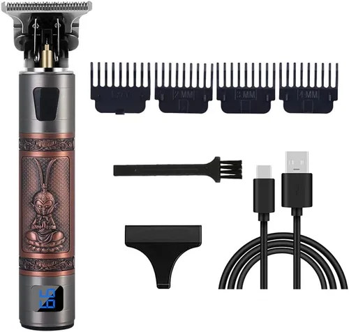 Miniatura 17 de Cortadora de pelo profesional para hombres y mujeres, inalámbrica, recargable, recortadora de pelo, kit de aseo de corte de cuerpo de metal