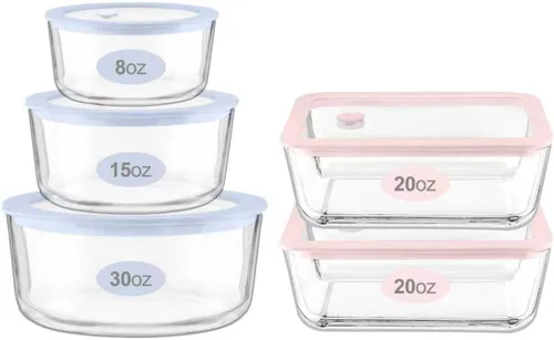 Miniatura 12 de Juego de recipientes de vidrio para alimentos Urban Green con tapa de vidrio, 4 paquetes, recipientes de almacenamiento de alimentos con tapa Verde