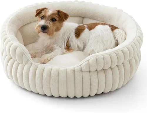 Miniatura 11 de Bedsure ComfyFleece™ - Cama para gatos, lavable y redonda para mascotas para gatos de interior, cama de pana súper suave con parte inferior