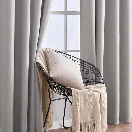 Miniatura 6 de MIULEE Cortinas con textura de lino de 90 pulgadas de largo, paneles de cortina para dormitorio/sala de estar, cortinas opacas con aislamiento