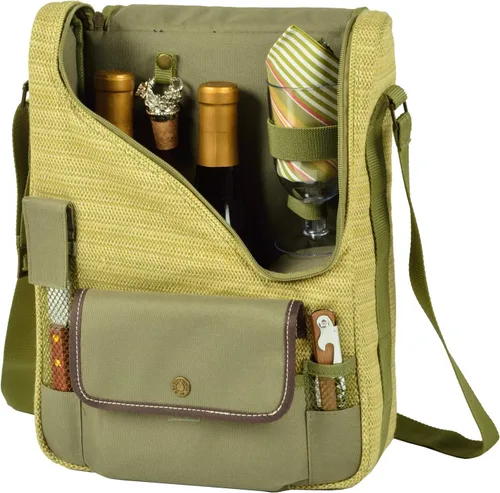 Miniatura 6 de Picnic at Ascot Bolsa térmica original aislada para vino y queso, diseñada, montada y aprobada de calidad en los Estados Unidos Azul marino/Blanco