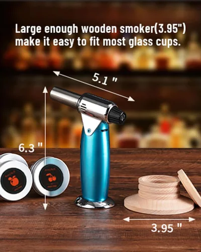 Miniatura 2 de Kit de Ahumador de Cócteles con Antorcha, Kit Infusor a la Antigua para Fiesta, 6 Sabores para Cóctel, Whiskey, Bourbon para Amantes del Ahumador