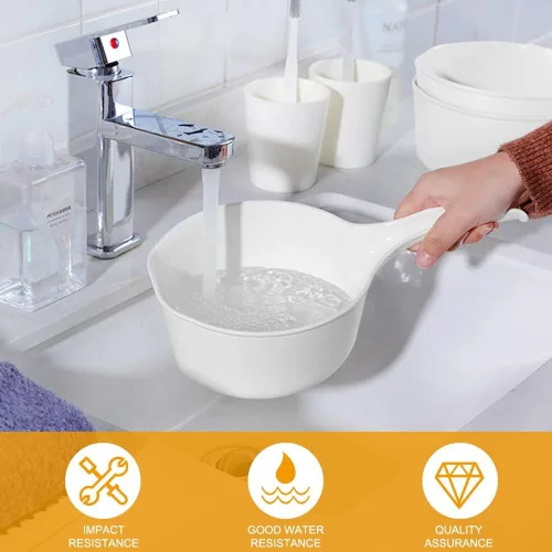 Miniatura 5 de Cuchara de agua de plástico para baño, cuchara de ducha de 1.5 litros con gancho adhesivo, taza de baño de agua para baño, cuchara de baño para niños