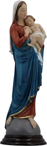 Miniatura 6 de THE FAITH GIFT SHOP Colección hecha a mano Virgen María y el Niño Jesús sobre el mundo (13")