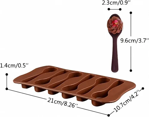 Miniatura 2 de MoldFun - Juego de 3 moldes de silicona para cucharas pequeñas aptas para horno, para caramelos de menta, gomitas, decoración de pasteles, galletas