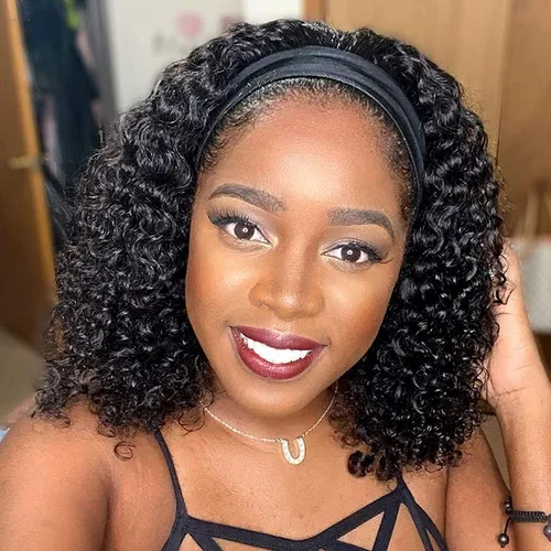 Miniatura 15 de Youngirl Peluca con Diadema de Ondas Profundas Ombré de Cabello Humano #4/27 Pelucas con Diadema Rizadas para Mujeres Negras Cabello Humano Sin