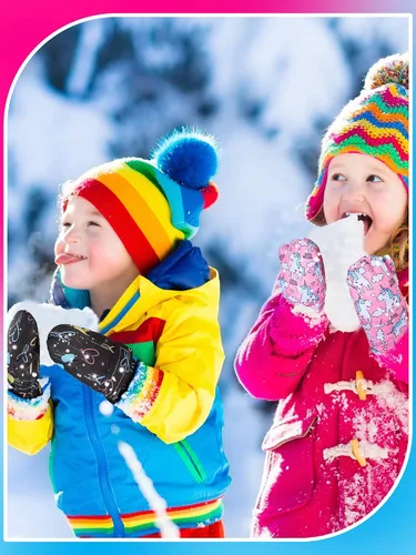 Miniatura 4 de SATINIOR 2 pares de manoplas impermeables para niñas, guantes de nieve para niños, guantes de esquí cálidos y gruesos para actividades al aire libre