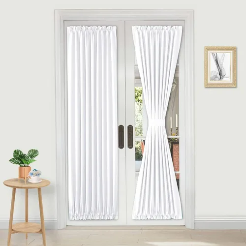Miniatura 91 de DWCN Cortinas para puerta francesa: cortina térmica con bolsillo para barra para puertas con ventana de vidrio, puertas de cocina y patio