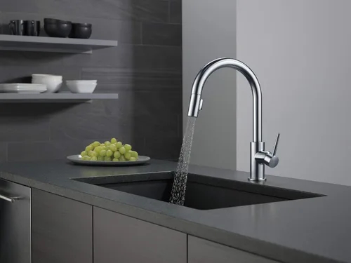 Miniatura 6 de Delta Faucet Trinsic - Grifo de cocina de níquel cepillado, grifos de cocina con rociador extraíble, grifo para fregadero de cocina con acoplamiento