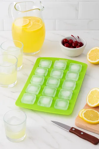 Miniatura 4 de HIC Kitchen Bandeja de hielo de silicona de 18 agujeros, antiadherente, hace 18 cubos cuadrados