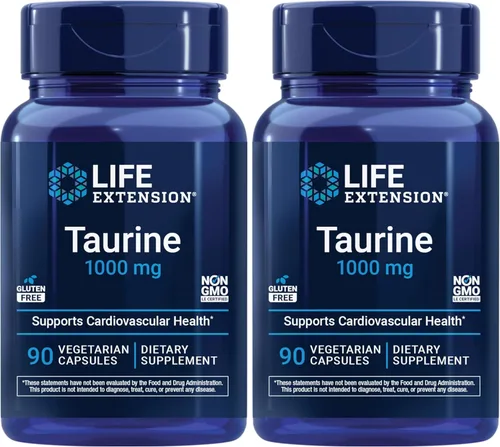 Miniatura 10 de Life Extension Taurina, suplemento de aminoácidos de taurina pura, salud del corazón, hígado y cerebro, longevidad, músculo y ejercicio, dosis