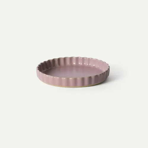 Miniatura 10 de Mora Molde de Cerámica para Tartas, Fuente Grande de Porcelana de 9.5 Pulgadas para Tartas, Quiche, Pay, Flan, etc. Borde Acanalado con Volantes