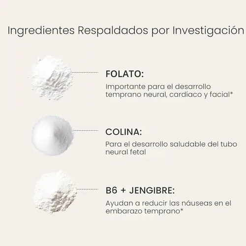 Miniatura 8 de Perelel Paquete prenatal del primer trimestre, multivitamínico con folato, vitamina D, Omega 3, hierro y jengibre, apoyo nutricional