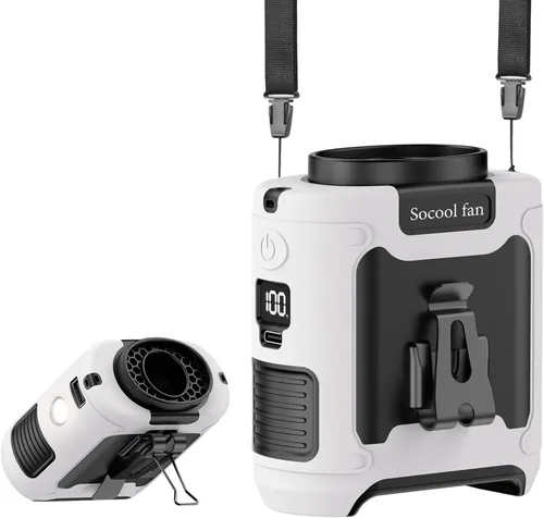 Miniatura 16 de Socool Ventilador de cintura portátil de 10000 mAh con clip en ventiladores personales recargables, ventilador de camisa de cinturón portátil