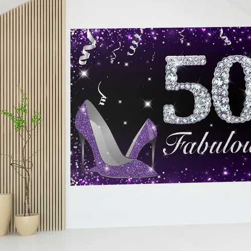 Miniatura 7 de HAMIGAR Fabuloso telón de fondo de cumpleaños tacones altos morados