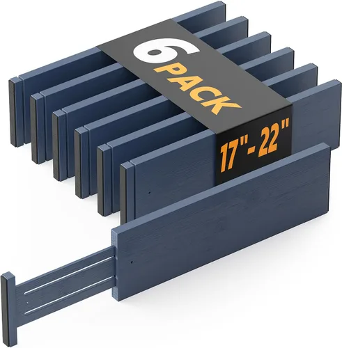 Miniatura 11 de SpaceAid - Separadores de cajones de bambú para cómoda de 6 piezas, organizadores de cajones ajustables de 4.65" de alto, 12.5"-17" de ancho
