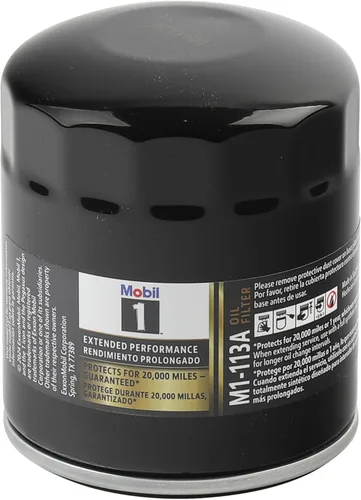 Miniatura 2 de Mobil Filtro de aceite, Rendimiento extendido, recipiente, atornillado, 3.08" de alto, rosca de 13/16-16 pulgadas, acero, negro, GM, cada uno