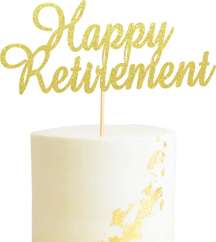 Miniatura 8 de Happy Retirement Cake Topper Retirado Cake Pick Jubilado Tema de Jubilación Fiesta de Cumpleaños Decoraciones Suministros - Negro Glitter