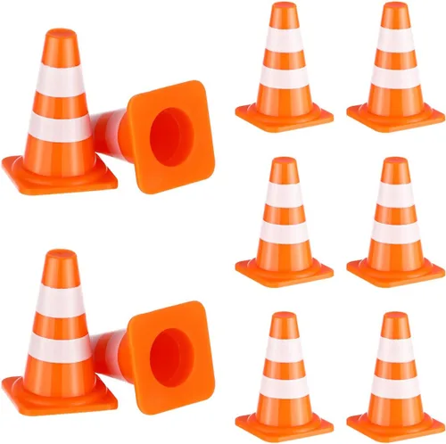 jojofuny Mini conos de tráfico y señales de calle de carretera, construcción educativa, juego de barricadas de tráfico para niños, juguete cognitivo