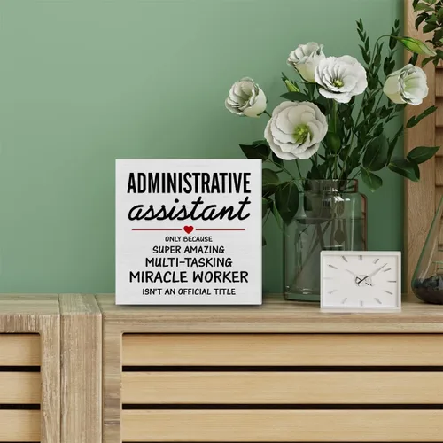 Miniatura 4 de Asistente administrativo de agradecimiento, caja decorativa de madera, letrero de caja de madera, asistente de administración, regalos