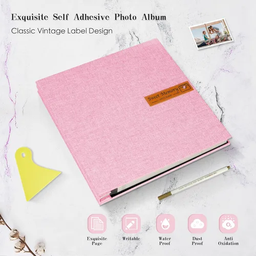 Miniatura 4 de Spbapr Álbum de fotos grande autoadhesivo magnético para manualidades, álbum de fotos DIY para fotos de 4 x 6, 5 x 7, 8 x 10, libro de recuerdos