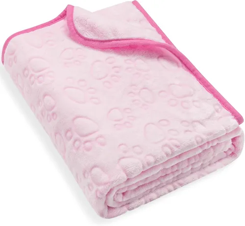 Miniatura 23 de Manta para perros rellena premium suave, con impresión de huella de pata gris de franela, 43 * 66 pulgadas, manta autocalentable para gatos
