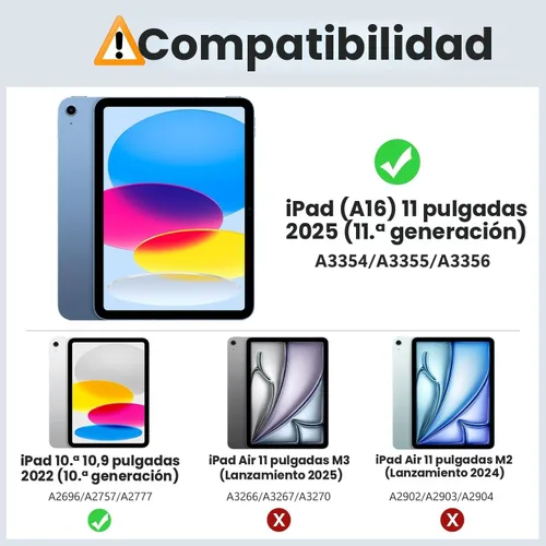 Miniatura 2 de MoKo Funda transparente para iPad (A16) de 11ª generación 2025 de 11 pulgadas/10ª generación 2022 de 10.9 pulgadas, TPU suave y ligero, 1