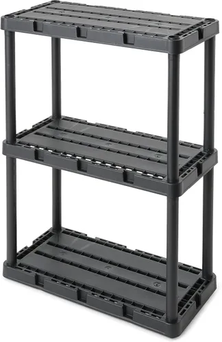 Miniatura 7 de Gracious Living Knect-A-Shelf - Paquete de 2 estantes de almacenamiento ligeros, organizador ventilado de 3 estantes para el hogar, garaje, sótano